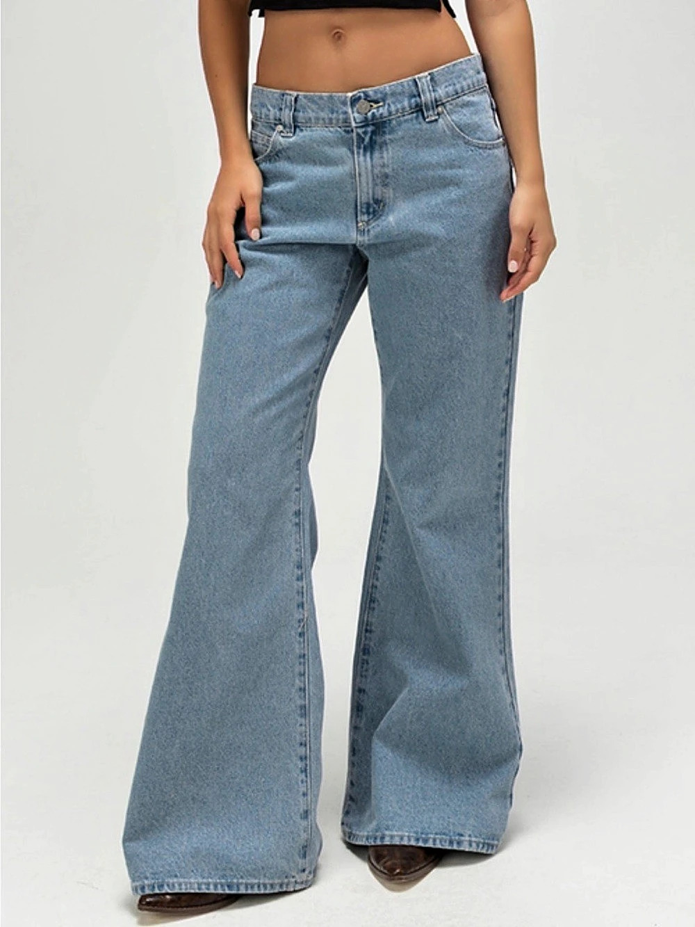 Abrand 99 Low Baggy Flare Jeans Blue Waist 28 NWT